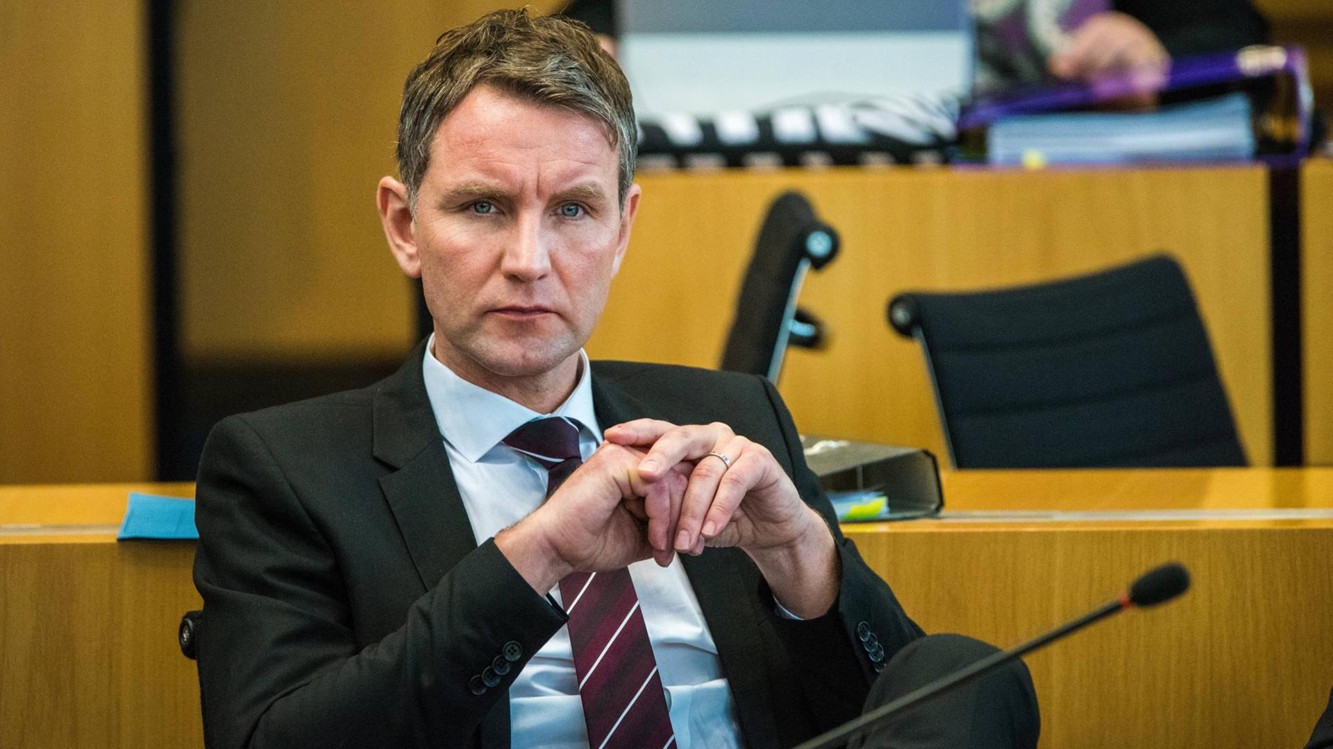 Der Fraktionsvorsitzende der AfD im Thüringer Landtag, Björn Höcke Der Fraktionsvorsitzende der AfD im Thüringer Landtag, Björn Höcke