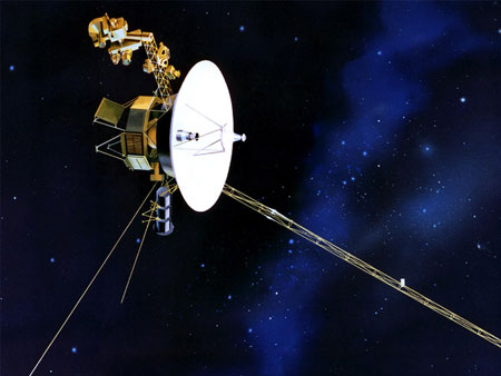 Die Voyager-Sonde im All (Trickdarstellung)