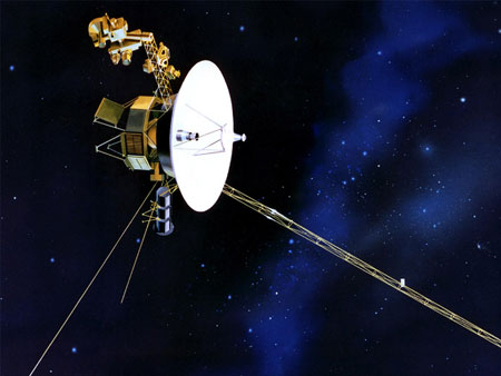 Die Voyager-Sonde im All (Trickdarstellung) Die Voyager-Sonde im All (Trickdarstellung)