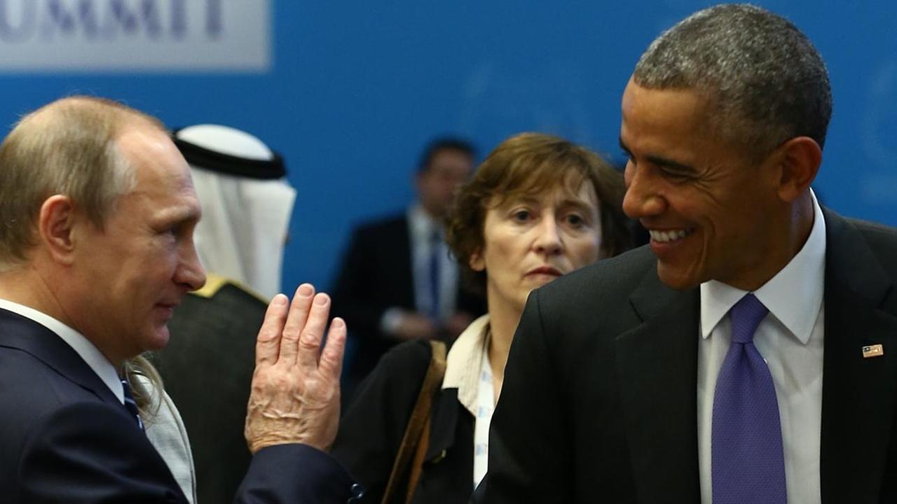 Barack Obama (r.) und Wladimir Putin beim G20-Gipfel