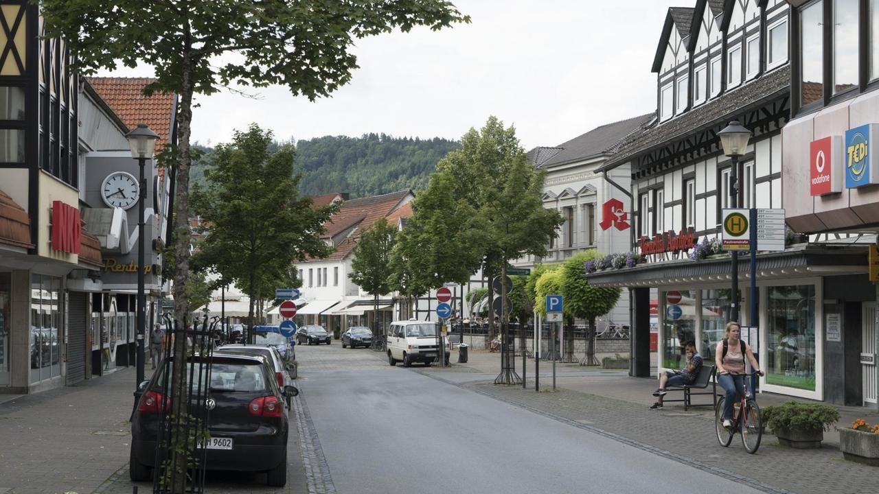 Leere Fußgängerzone in Marsberg, Sauerland. Leere Fußgängerzone in Marsberg, Sauerland.