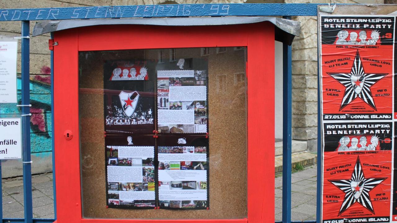 Veranstaltungstafel beim Fußballverein Roter Stern Leipzig: Auch Partys und Punkrockattitüde gehören zum Repertoire des Roten Stern Leipzig Veranstaltungstafel beim Fußballverein Roter Stern Leipzig: Auch Partys und Punkrockattitüde gehören zum Repertoire des Roten Stern Leipzig