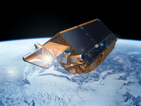Der ESA-Satellit Cryosat-2 beobachtet die Dynamik der polaren Eischilde. Der ESA-Satellit Cryosat-2 beobachtet die Dynamik der polaren Eischilde.
