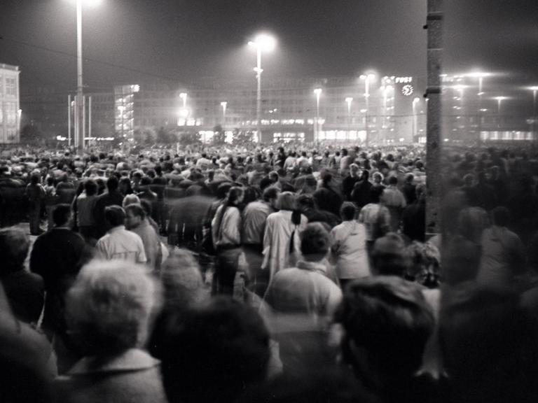 Bild von der Montagsdemonstration in Leipzig am 9. Oktober 1989