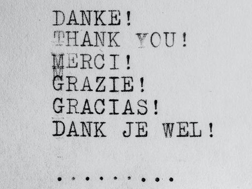 Das Wort "Danke" in verschiedenen Sprachen. (Symbolfoto)