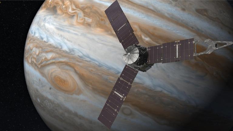 Im Juli soll die Raumsonde Juno den Planeten Jupiter erreichen Im Juli soll die Raumsonde Juno den Planeten Jupiter erreichen