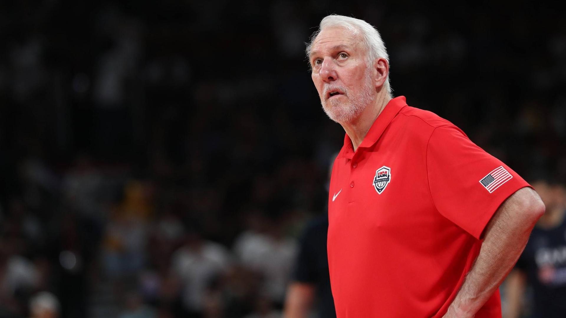 Gregg Popovich, Trainer des US-amerikanischen Basketball-Teams, bei der WM in China Gregg Popovich, Trainer des US-amerikanischen Basketball-Teams, bei der WM in China