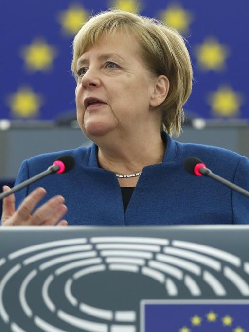 Bundeskanzlerin Merkel hält eine Rede zur Zukunft Europas