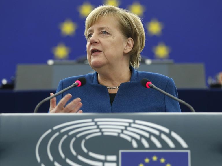 Bundeskanzlerin Merkel hält eine Rede zur Zukunft Europas