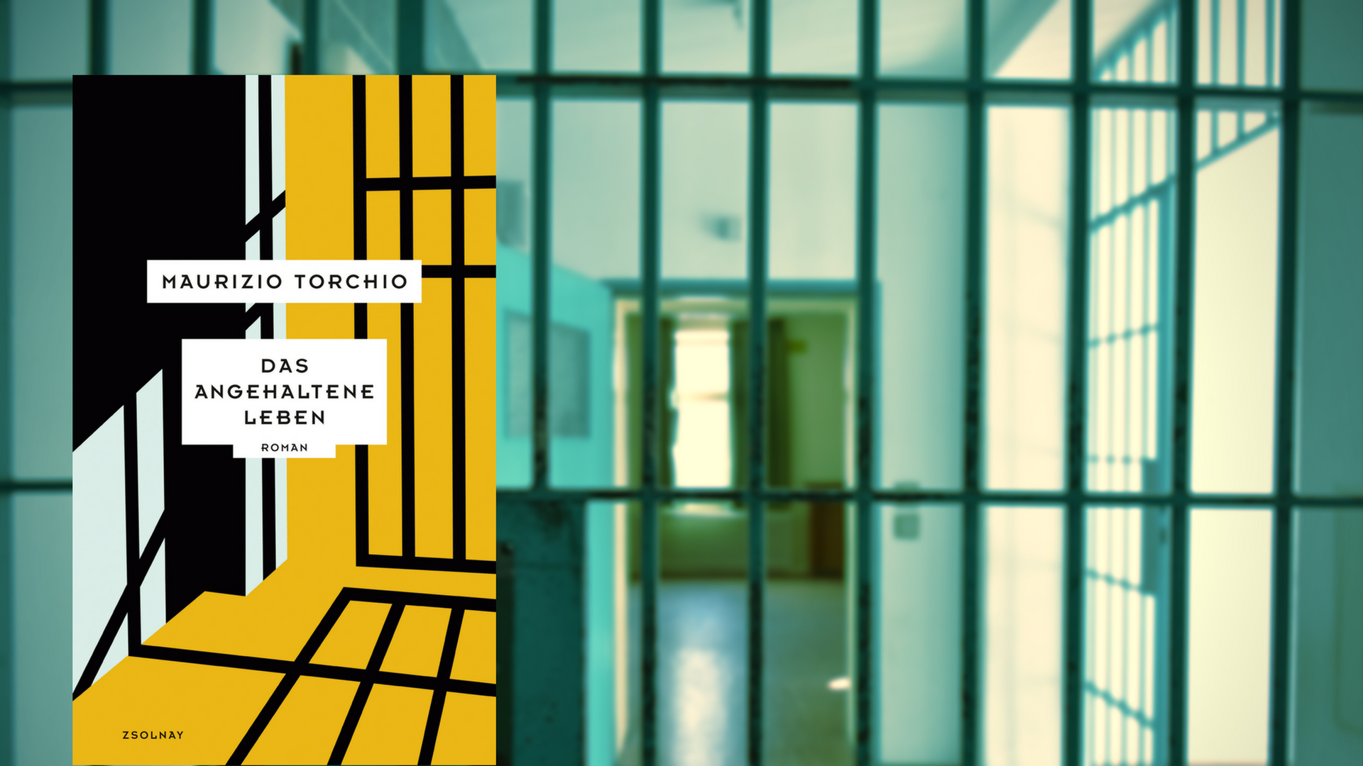 Buchcover Maurizio Torchio "Das angehaltene Leben", im Hintergrund Gefängnisflur, fotografiert durch ein Gitter. Buchcover Maurizio Torchio "Das angehaltene Leben", im Hintergrund Gefängnisflur, fotografiert durch ein Gitter.
