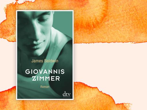 Buchcover "Giovannis Zimmer" von James Baldwin. Ein junger Mann in einem weißen Unterhemd guckt nach unten.
