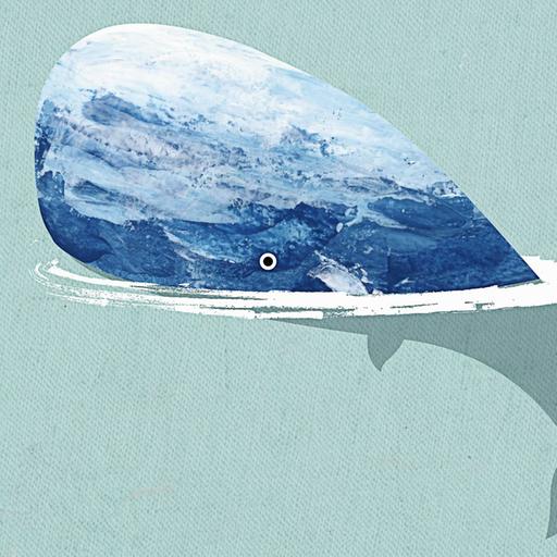 Eine Illustration zeigt einen Wal im Meer.