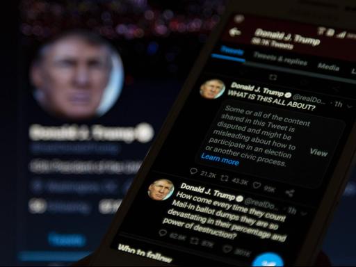 Ein von Twitter als möglicherweise irreführend markierter Kommentar von US-Präsident Trump