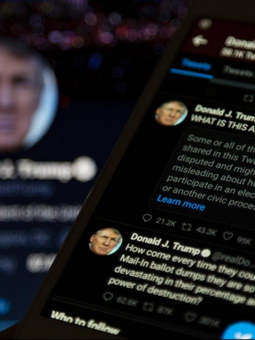 Ein von Twitter als möglicherweise irreführend markierter Kommentar von US-Präsident Trump