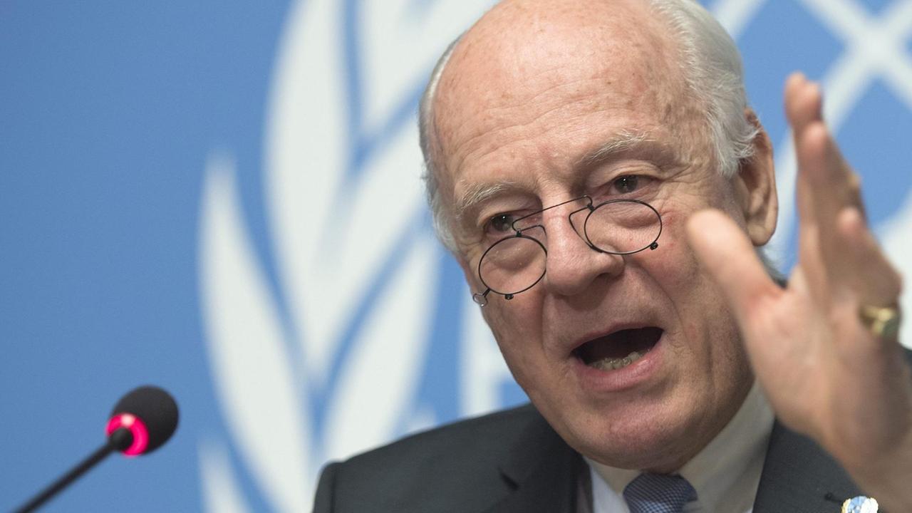 Staffan de Mistura, UNO-Sondergesandter für Syrien, am 28. April 2016 in Genf Staffan de Mistura, UNO-Sondergesandter für Syrien, am 28. April 2016 in Genf