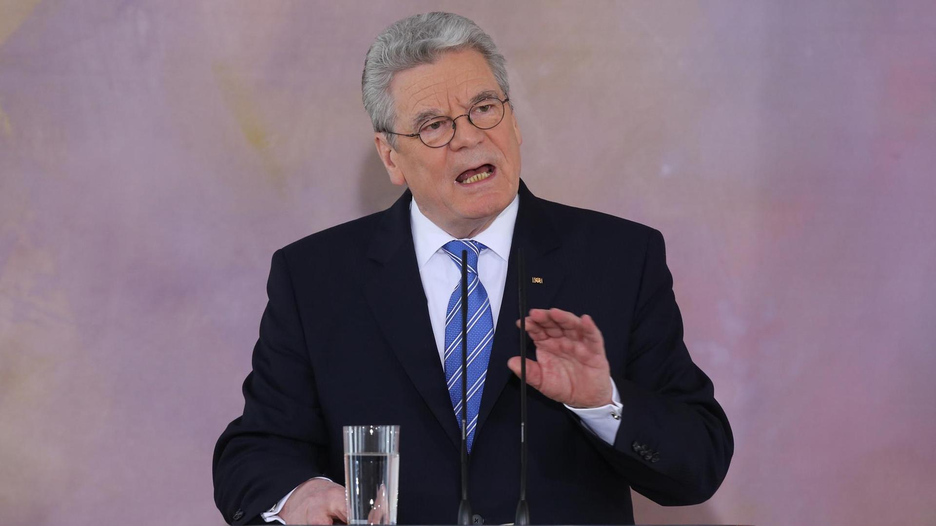 Bundespräsident Gauck während seiner "Europa-Rede" Bundespräsident Gauck während seiner "Europa-Rede"