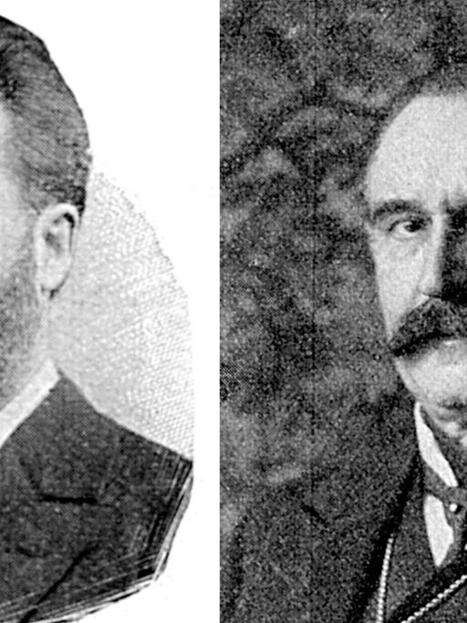 Zeitgenössische Porträts der Musiker Ludwig Philipp Scharwenka (l.) und Franz Xaver Scharwenka (r.)