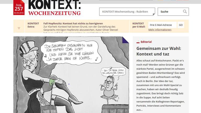 Webauftritt der Stuttgarter Wochenzeitung "Kontext" Webauftritt der Stuttgarter Wochenzeitung "Kontext"