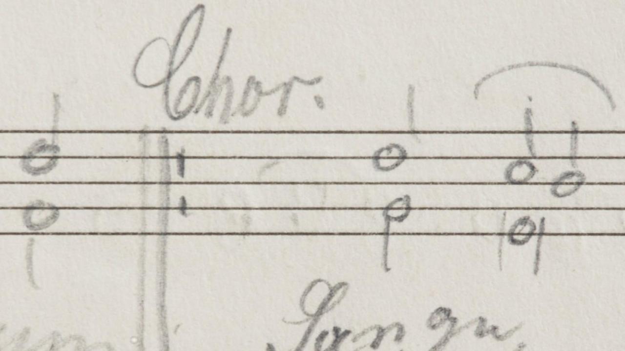 Notenblatt mit der handschriftlichen Notiz "Chor"