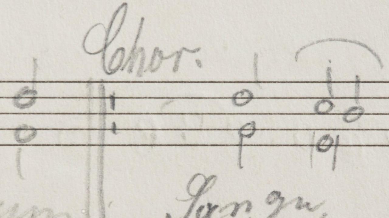 Ein Notenblatt mit der Überschrift Chor Ein Notenblatt mit der Überschrift Chor