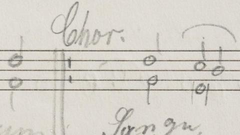 Ein Notenblatt mit der Überschrift Chor