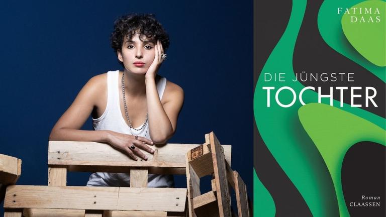 Fatima Daas: "Die jüngste Tochter" Zu sehen sind die Autorin und das Buchcover. Fatima Daas: "Die jüngste Tochter" Zu sehen sind die Autorin und das Buchcover.