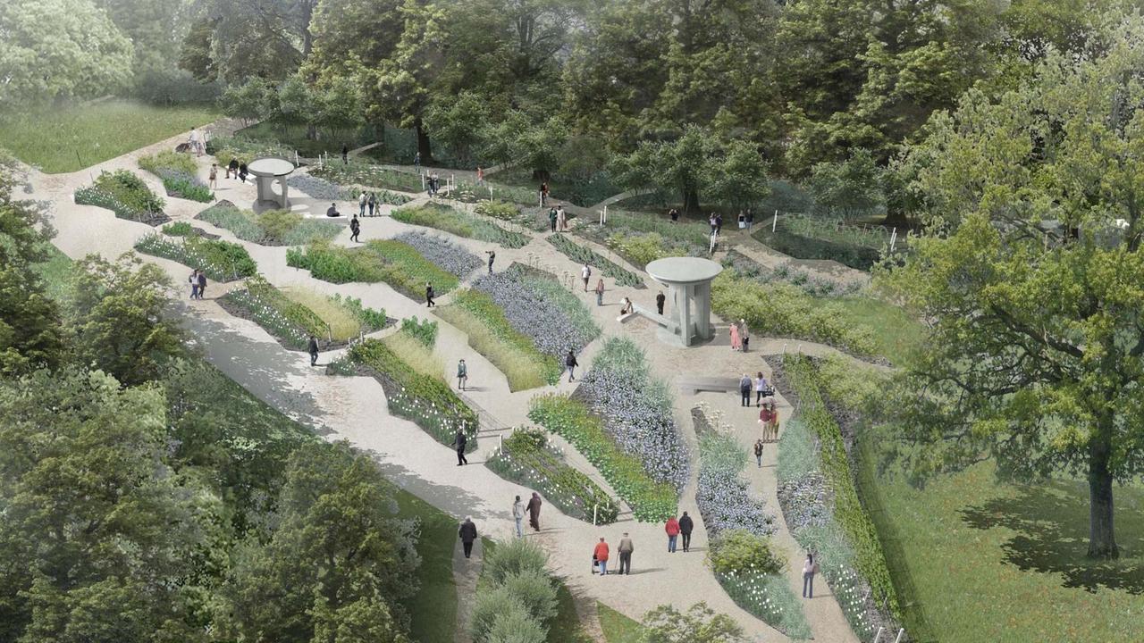 Der Siegerentwurf für den Jüdischen Garten zeigt Bäume und Wege. Der Siegerentwurf für den Jüdischen Garten zeigt Bäume und Wege.