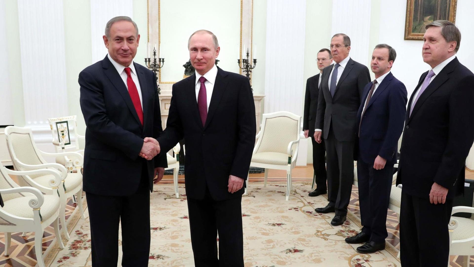 Präsident Putin empfängt den israelischen Premier Benjamin Netanjahu am 9.3.2017. Präsident Putin empfängt den israelischen Premier Benjamin Netanjahu am 9.3.2017.