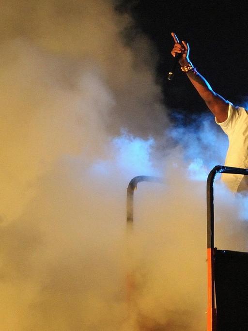Der Musiker Kanye West während des Sudoest Festivals in Zambujeira, Portugal, am 6. August 2011.