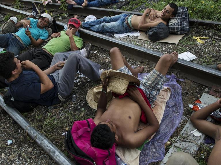 Migranten aus Zentralamerika auf dem Weg durch Mexiko in Chiapas.|