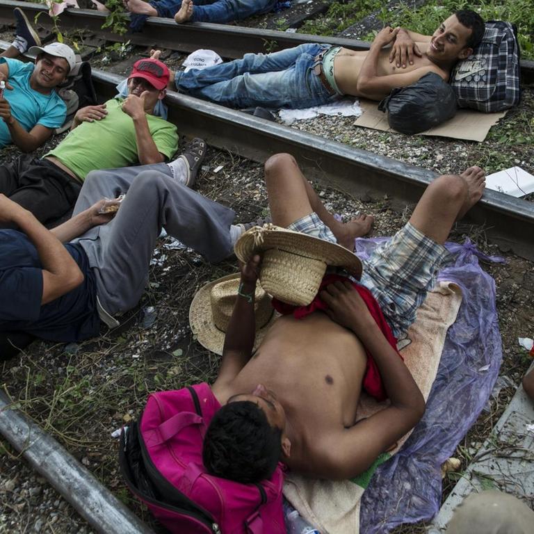 Migranten aus Zentralamerika auf dem Weg durch Mexiko in Chiapas.|