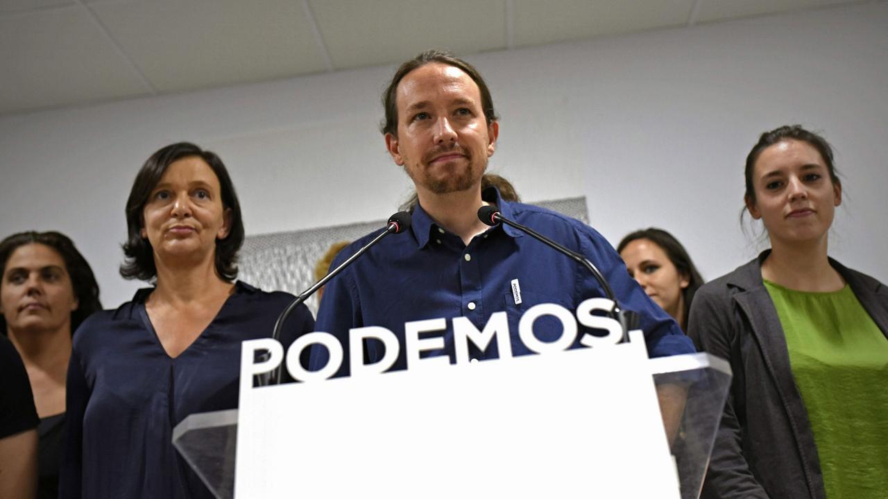 Mitglieder der linken Podemos-Partei in Spanien Mitglieder der linken Podemos-Partei in Spanien