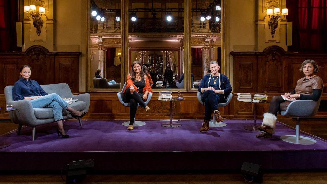 "Das Literarische Quartett": Thea Dorn, Mithu Sanyal, Philipp Tingler, Juli Zeh "Das Literarische Quartett": Thea Dorn, Mithu Sanyal, Philipp Tingler, Juli Zeh
