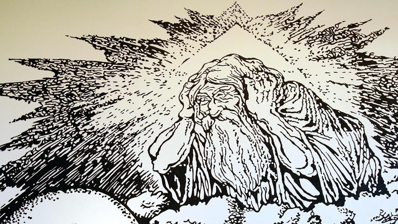 Der antimaterialistischen Tradition zum Trotz: Gott ein alter Mann mit Bart.