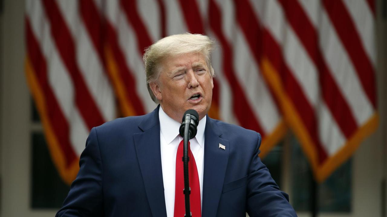 Donald Trump, Präsident der USA, spricht während einer Pressekonferenz im Rosengarten des Weißen Hauses. Donald Trump, Präsident der USA, spricht während einer Pressekonferenz im Rosengarten des Weißen Hauses.