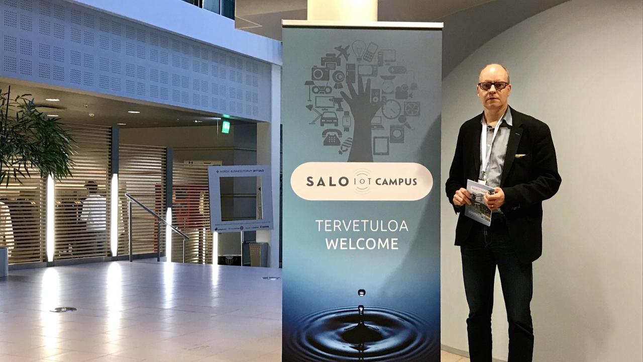 Mika Mannervesi, Wirtschafts-Dezernent von Salo im "Salo Campus" Mika Mannervesi, Wirtschafts-Dezernent von Salo im "Salo Campus"