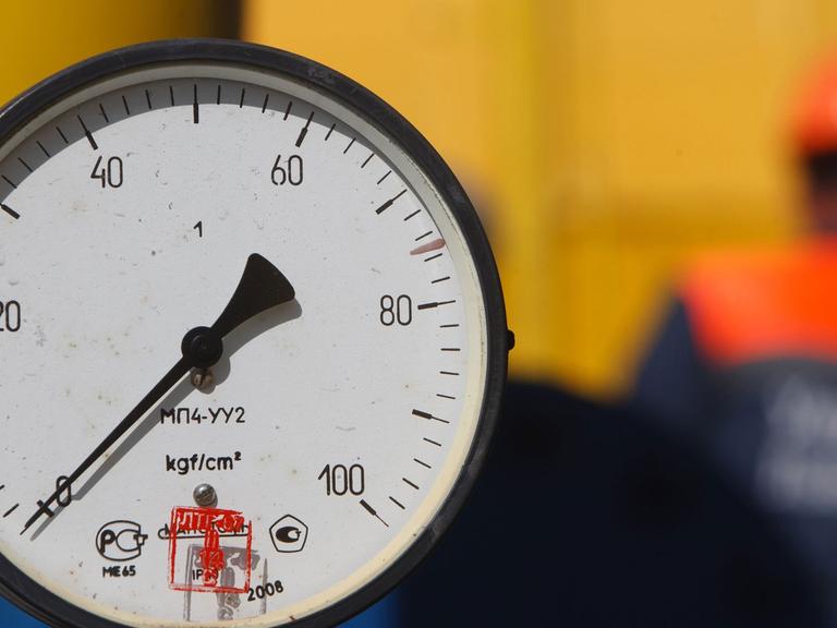 Nix drin: Ein Druckventil an einer Gasleitung der ukrainischen Speicherstation Bilche-Volytsko-Uherske steht auf null.