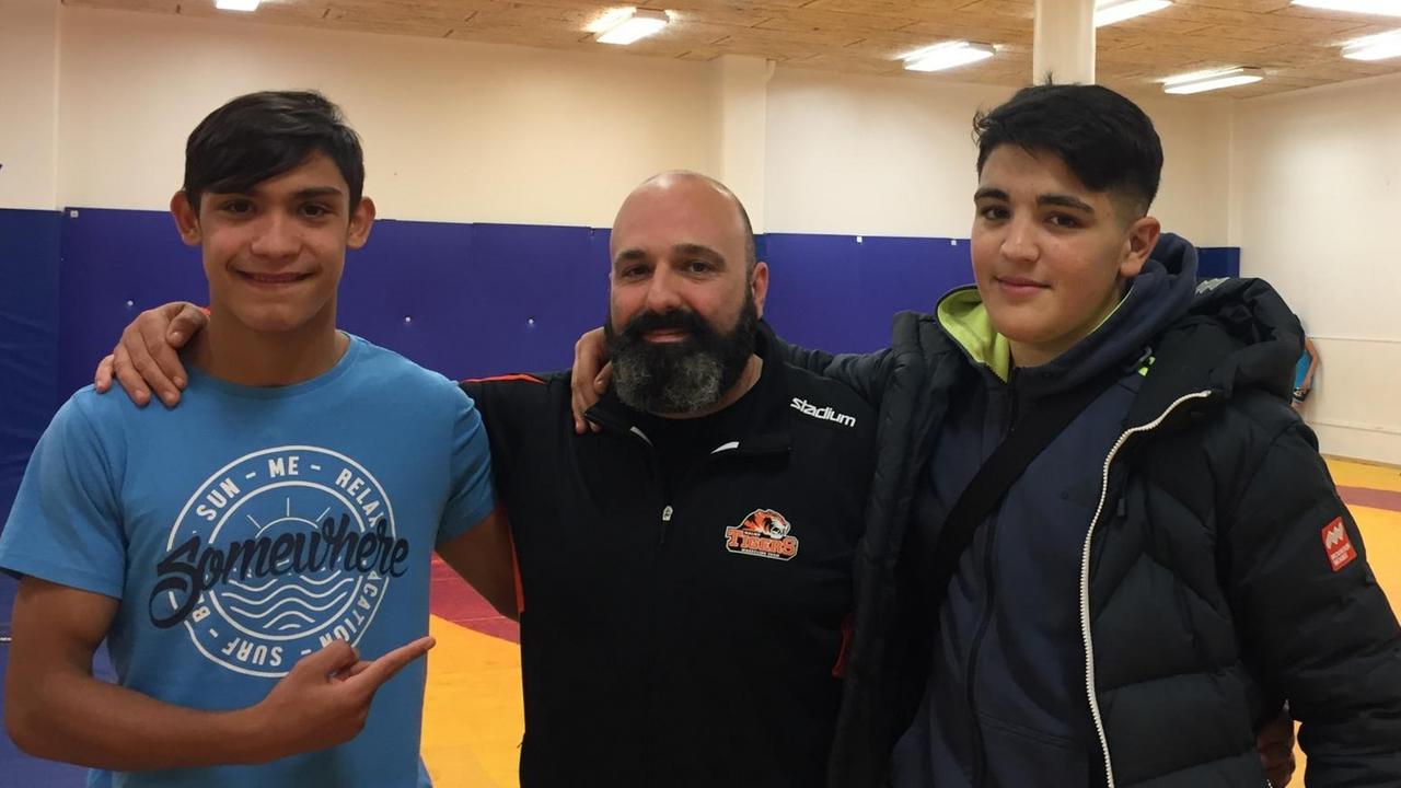 Die Ringer von den Malmö Wrestling Tigers: Armando, Dan Flasch und Moussa (v.l.n.r.) Die Ringer von den Malmö Wrestling Tigers: Armando, Dan Flasch und Moussa (v.l.n.r.)