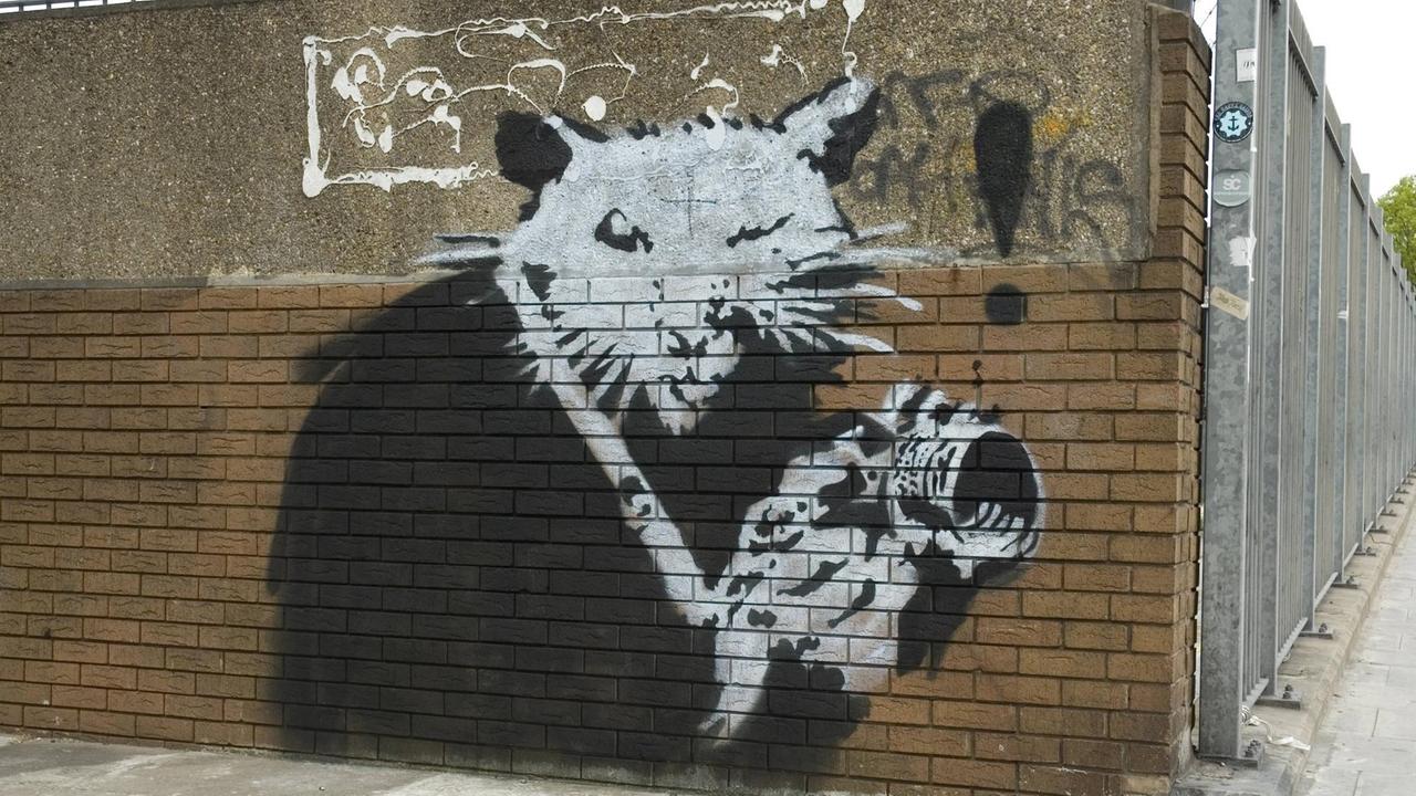 Street-Art von Banksy in London. Street-Art von Banksy in London.