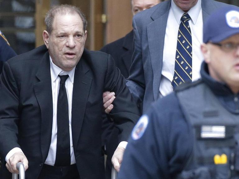 American film producer Harvey Weinstein exits Manhattan Court for the start of his sexual misconduct trial on Monday, January 6, 2020 in New York City. Harvey Weinstein is scheduled to stand trial on rape charges. The criminal trial is expected to begin with jury selection on Tuesday.