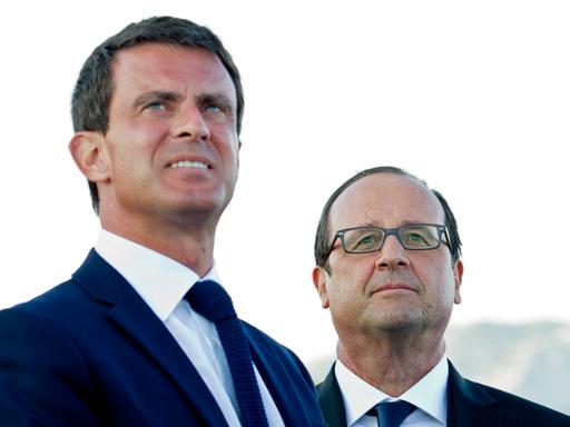 Frankreichs Premierminister Manuel Valls (l.) und Präsident Francois Hollande