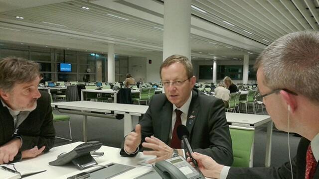 DLR-Chef Jan Wörner nach dem Treffen des ESA-Ministerrats in Luxemburg im Dezember
