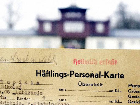 Eine Personalkarte eines russischen Zwangsarbeiters in Buchenwald