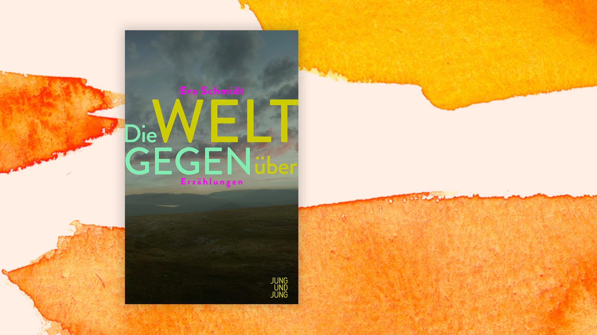 Das Buchcover "Die Welt gegenüber" von Eva Schmidt ist vor einem grafischen Hintergrund zu sehen. Das Buchcover "Die Welt gegenüber" von Eva Schmidt ist vor einem grafischen Hintergrund zu sehen.