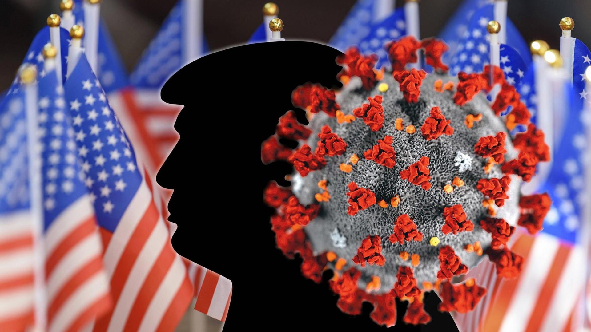US-Präsident Donald Trump ist positiv auf das Coronavirus getestet worden. Auch seine Frau Melania habe sich angesteckt. Eine enge Beraterin hatte sich zuvor mit dem Virus infiziert. Symbolbild, Themenbild, Montage US-Präsident Donald Trump ist positiv auf das Coronavirus getestet worden. Auch seine Frau Melania habe sich angesteckt. Eine enge Beraterin hatte sich zuvor mit dem Virus infiziert. Symbolbild, Themenbild, Montage