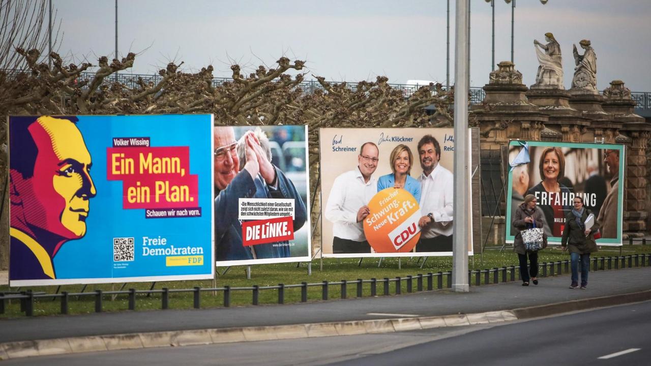 Wahlplakate in Mainz vor der Landtagswahl in Rheinland-Pfalz Wahlplakate in Mainz vor der Landtagswahl in Rheinland-Pfalz