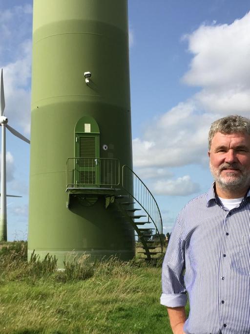 Dieter Haack ist 1987 als Monteur bei der Eröffnung dabei und heute Prokurist des Windparks