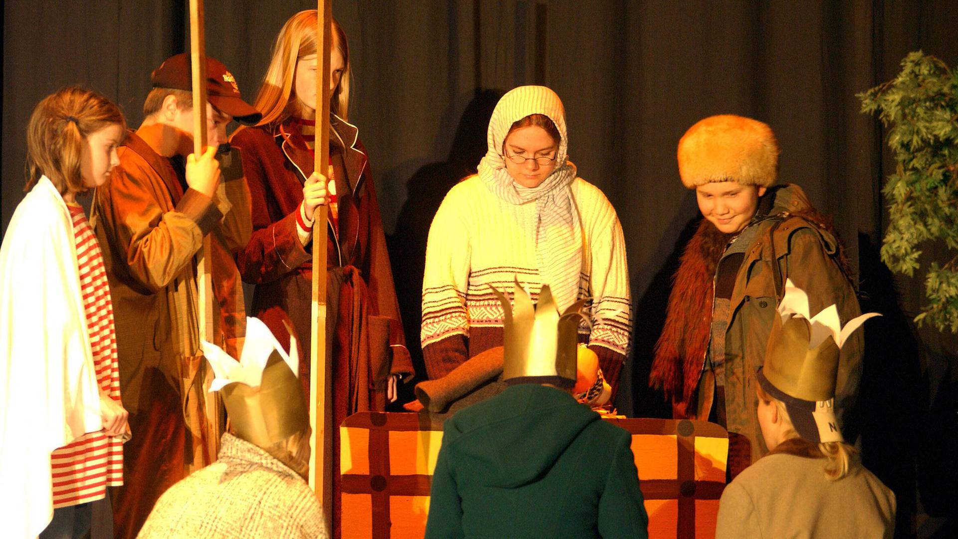 Generalprobe zum Stück -Hilfe, die Herdmanns kommen- des Kindertheaters im Stadttheater Beckum Generalprobe zum Stück -Hilfe, die Herdmanns kommen- des Kindertheaters im Stadttheater Beckum