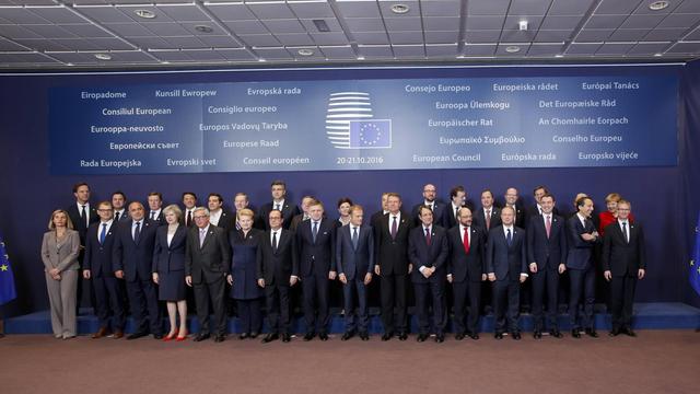 Die Teilnehmer des EU-Gipfels in Brüssel.