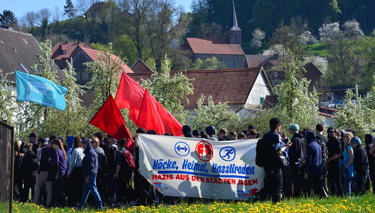 Auch die Antifa hat schon im malerischen Bornhagen, Heimat-Dorf von Björn Höcke, demonstriert